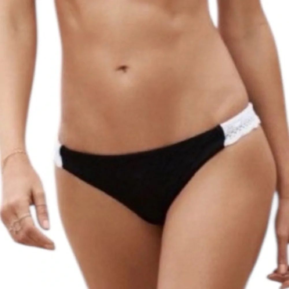 Ellejay Black and White Lace Pula Bikini Bottom L - Picture 1 of 9